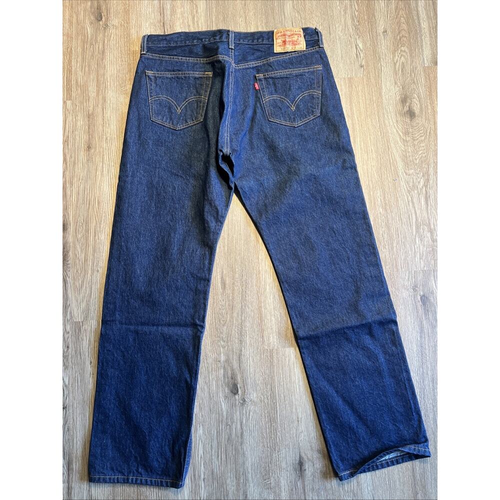 Levis 501 Jeans Dark No Wash 36x30 Vintage Mexico Unwashed Denim Fuzzy Crispy